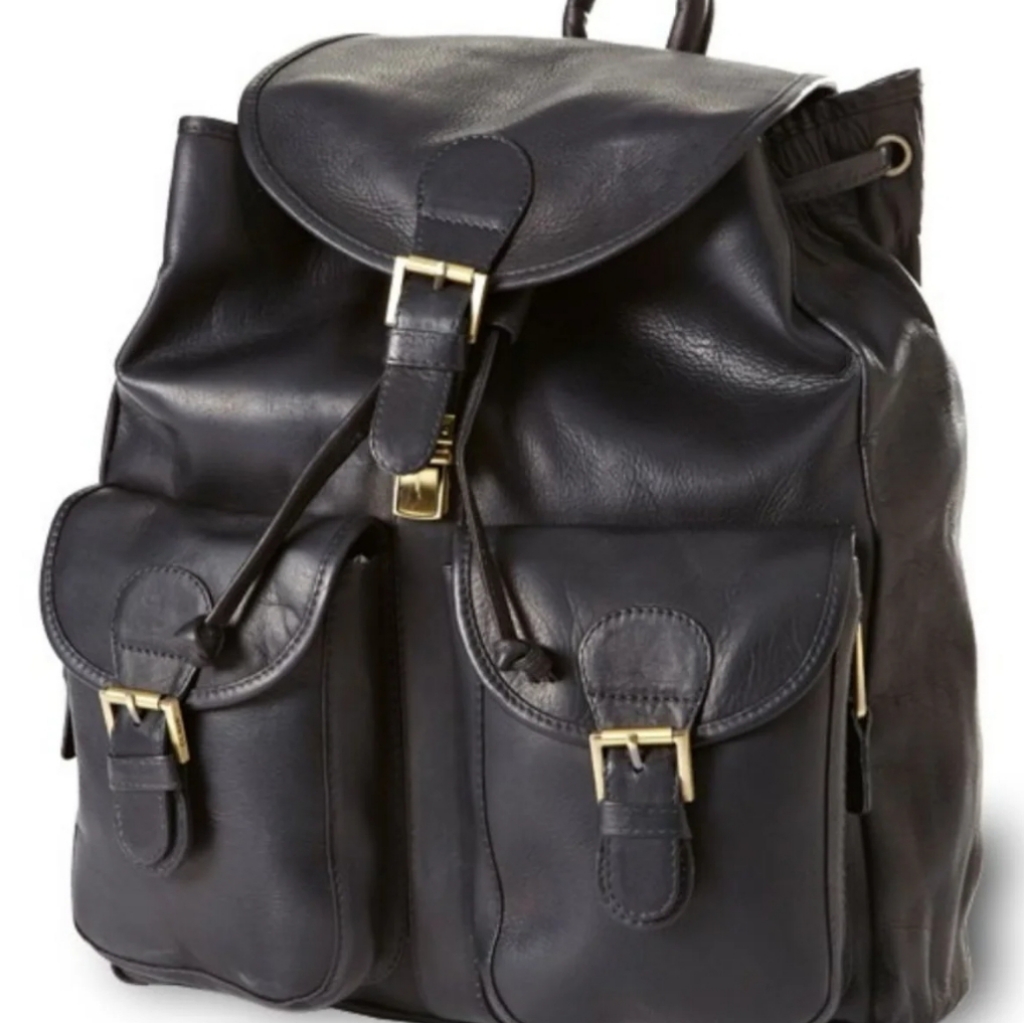 Clava Drawstring Leather Backpack